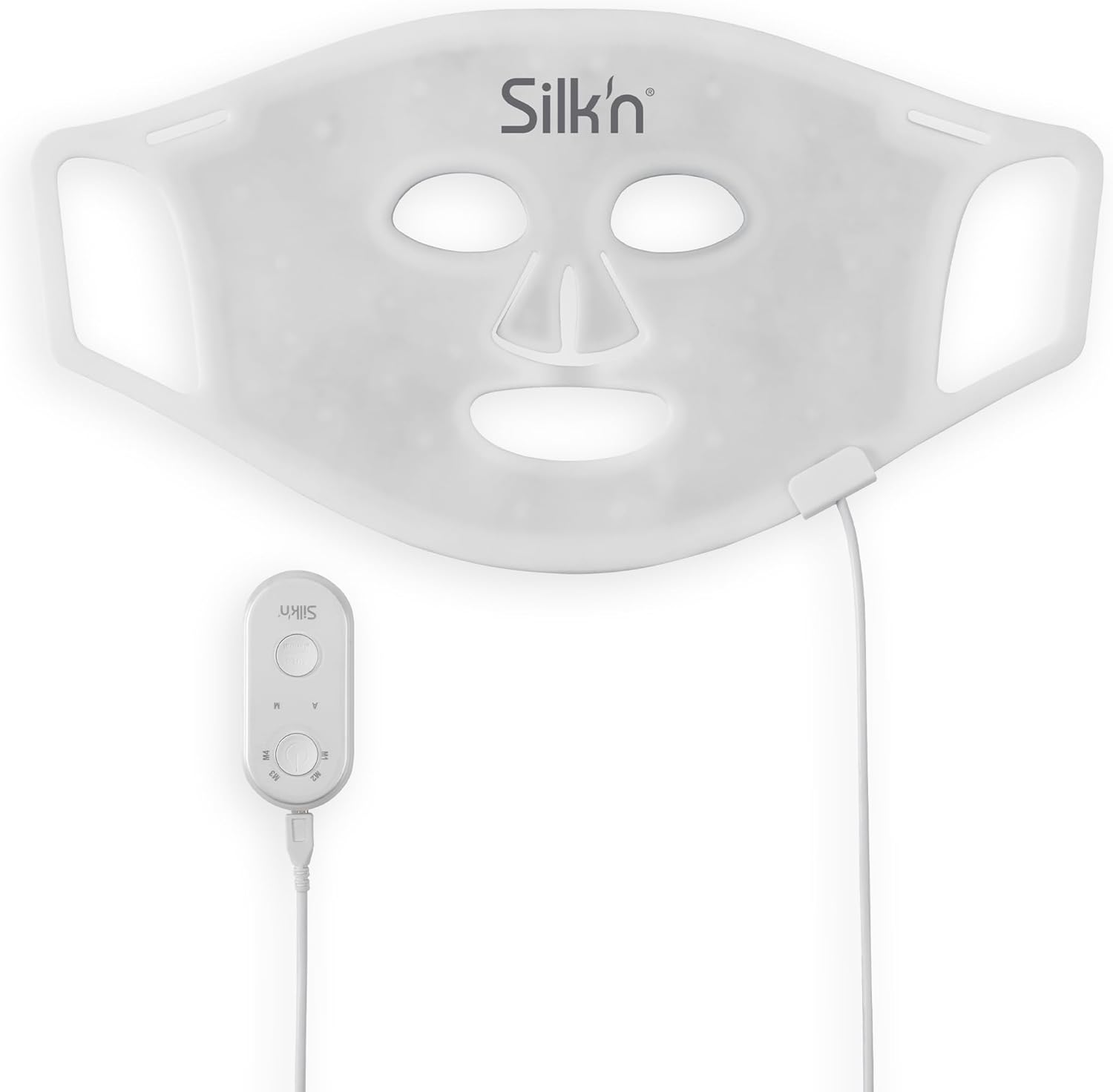 Silk’n Masque LED pour le visage - 2025 edition - Soin du visage LED - Masque de beauté anti-rides, collagène, lifting et anti-âge - Skincare avec 4 types de lumière - Pour femme et homme - Blanc Blanc - 2025 edition