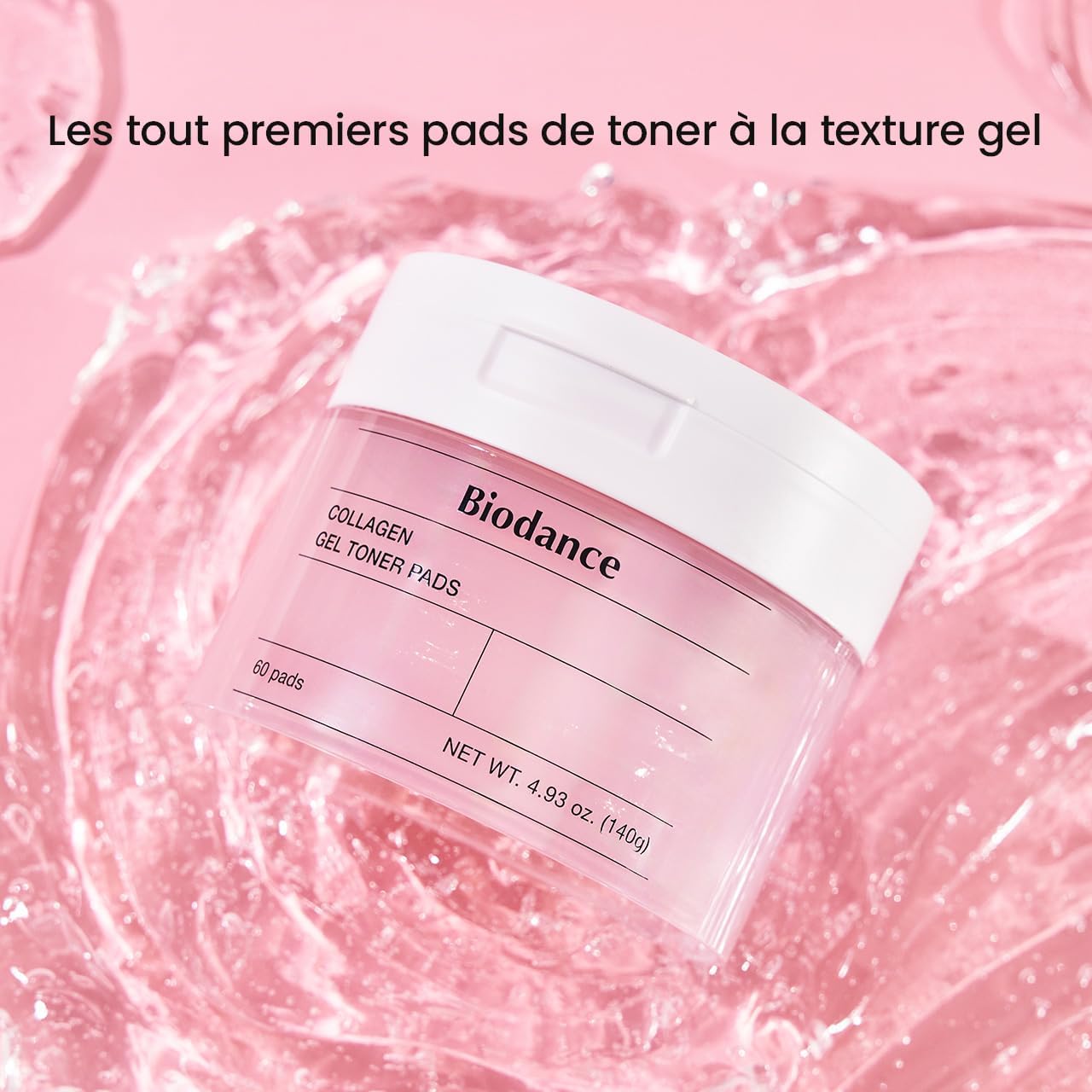 Collagen Gel Toner Pads, Gel au Collagène, Exfoliation Douce, Soin des Pores et de l’Élasticité, Peaux Sensibles, 60 Toner Pads Collagen Toner Pads