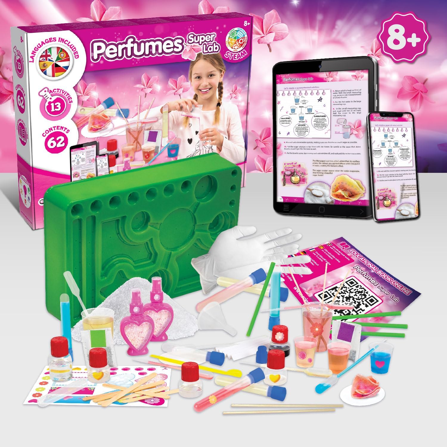 Super Laboratoire de Parfum pour Enfants +8 Ans - Jeux pour Fabriquer des Parfums, Kits Éducatifs de Sciences, Jeu avec +13 Experiences pour Enfants, Cadeau pour Fille 7 8 9 10+ Ans