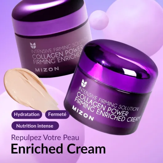 [MIZON] COLLAGEN POWER FIRMING ENRICHED CREAM (50ml) Soin coréen - Crème pour le visage ultra riche - 54% de collagène marin - Soin intensif anti-âge revitalisant 50 g (Lot de 1)