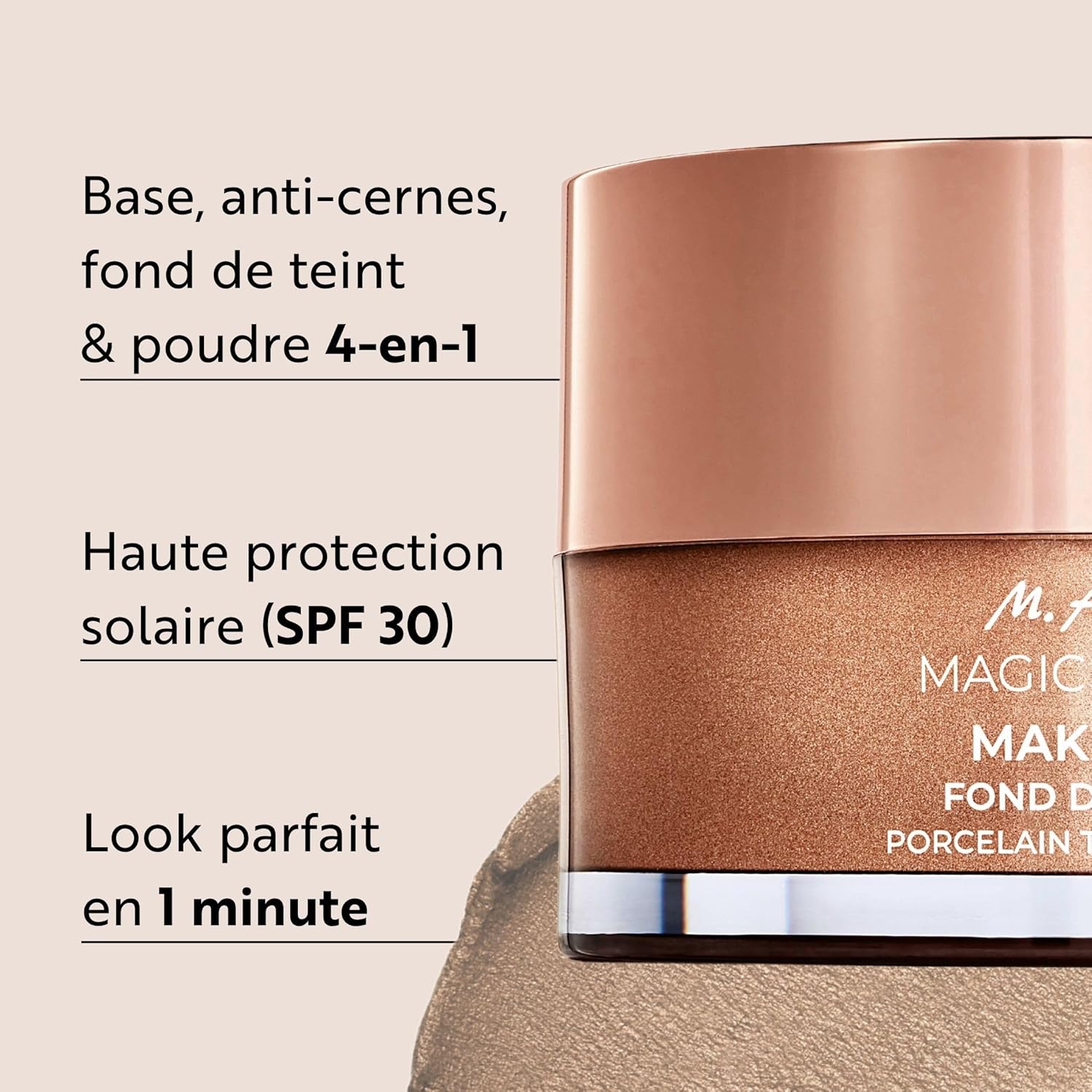 M - Asam MAGIC FINISH Porcelain Teint Spf 30 Fond de Teint Mousse (30ml), une Base Maquillage 4-En-1 : Primer, Make Up, Poudre & Anti-Cernes, Naturel & Léger pour Tout Type de Peau, Végétalien 30 ml (Lot de 1) 01 Peaux très claires