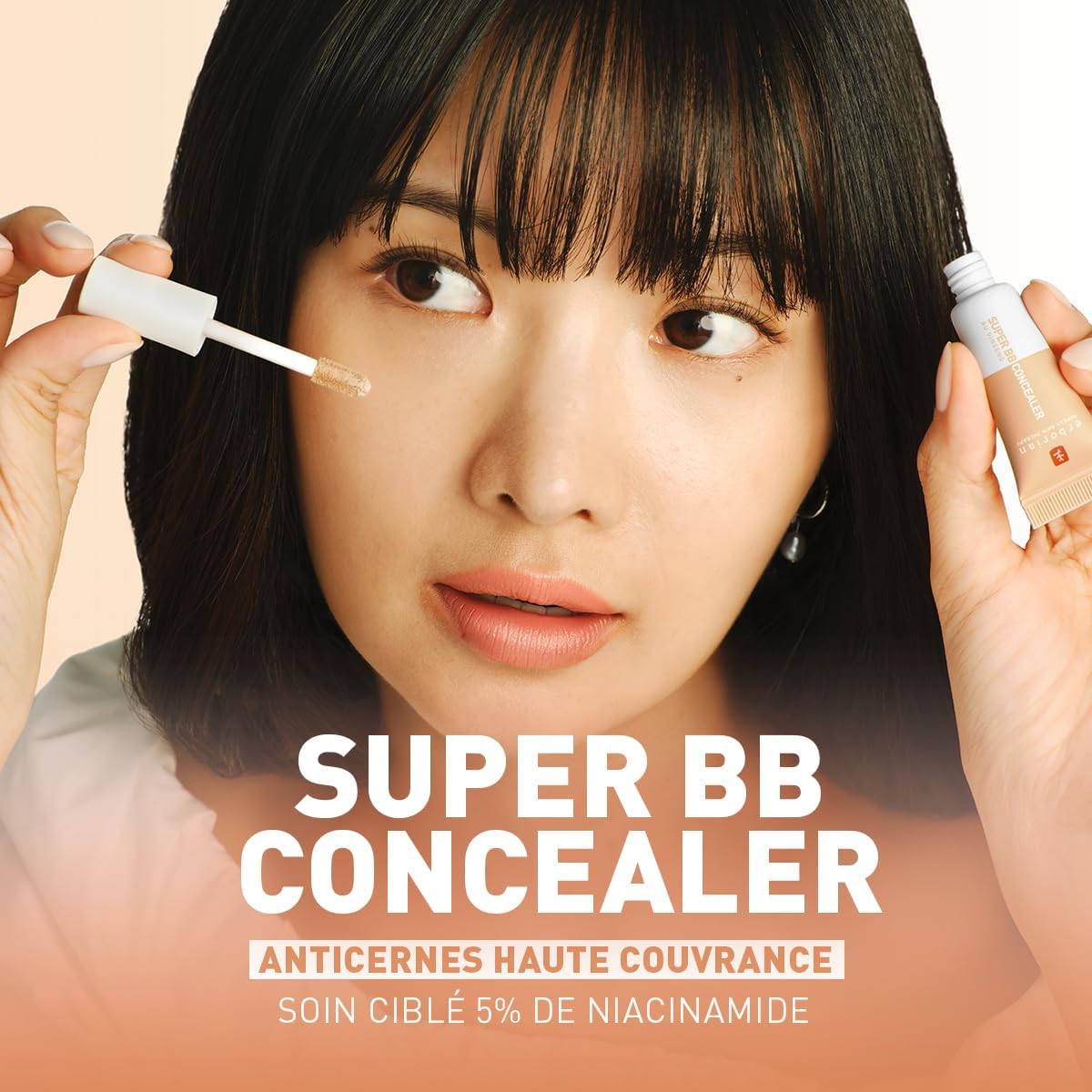 Erborian - Super BB CONCEALER - Anticernes-Soin Haute Couvrance Enrichi en Niacinamide et SPF 25 - Correcteur Yeux Hydratant, Fini Naturel - Cosmétique Coréenne - Caramel 3ml 10 ml (Lot de 1) Nude