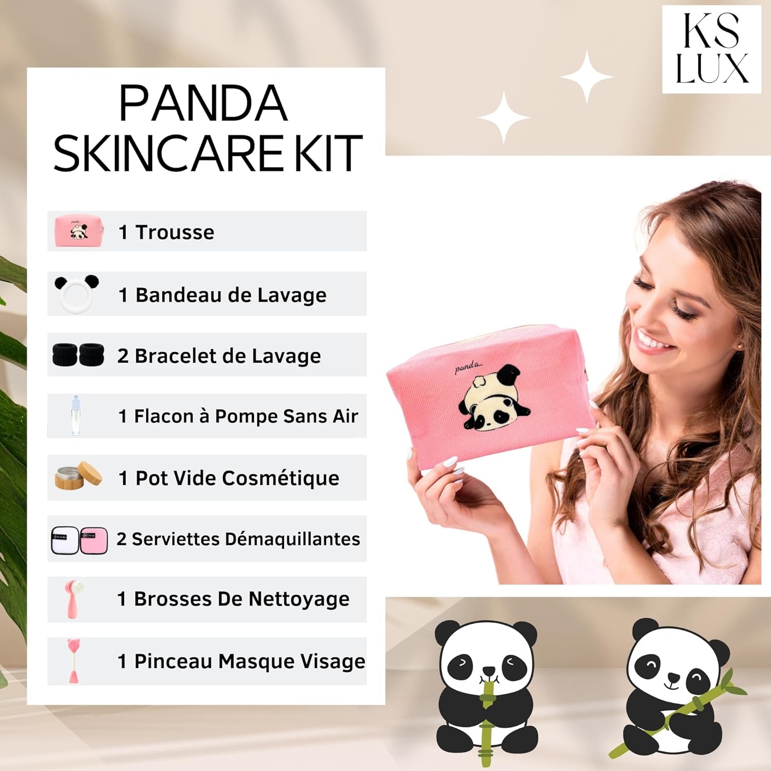 Kit skincare ado, coffret beauté skincare enfant, skin care enfant 10 ans, coffret soin visage efant, skin care adolescente, cadeau fille 12 ans avec brosse nettoyante visage et bandeau cheveux