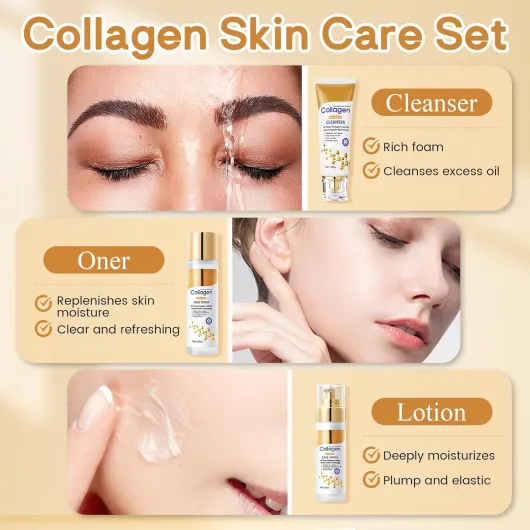 Coffret Soin Visage Femme, Coffrets de Soins pour la Peau, Coffret Femme Beauté Inclure Creme Collagene Visage, Collagene Masque, Nettoyant Visage, Serum Collagene Visage, Creme Yeux, 11 Pièces