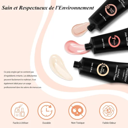 Kit Ongle Gel UV Complet avec 36W Lampe, 8 Couleurs Poly Ongle Gel 15ML, Set de Manucure pour Débutant Gel Construction Ongle U V Kit Nude Rose Marron Couleur-SL8