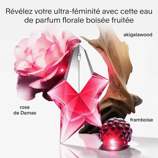 MUGLER ANGEL NOVA Eau de Parfum Rechargeable, Parfum pour Femme Fruité Floral Boisé, Parfum Féminin 25 ml