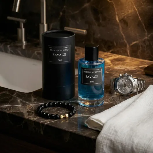 Collection l'Authentique Savage Eau de Parfum Homme 50ml + Bracelet Diffuseur en Pierre de Lave – Fragrance Intense Longue Durée – Coffret Cadeau Luxe Homme