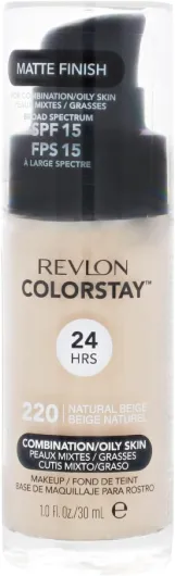 2 x Revlon Colorstay Pump 24HR Make Up SPF15 Comb/Oily Skin 30ml - Natural Beige