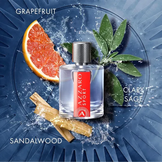 Azzaro Sport Eau de Toilette - Parfum pour homme frais et pur - Fragrance agrumée, aromatique et boisée - Pour un port quotidien décontracté - Parfum de luxe pour homme