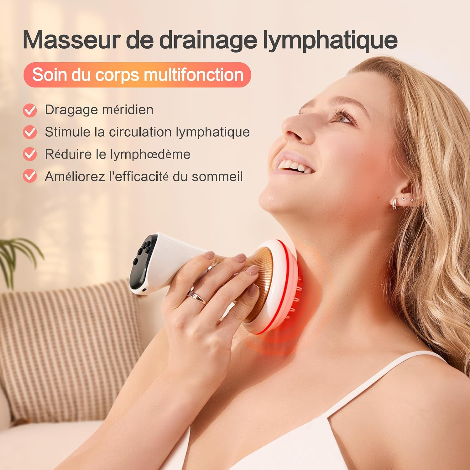 Appareil de Massage Anti-Cellulite, Masseur de Drainage Lymphatique Électrique, Appareil de Massothérapie Liftant, Raffermit et Détend la Peau et les Cuisses, 40 Niveaux de Chauffage 40 Intensity