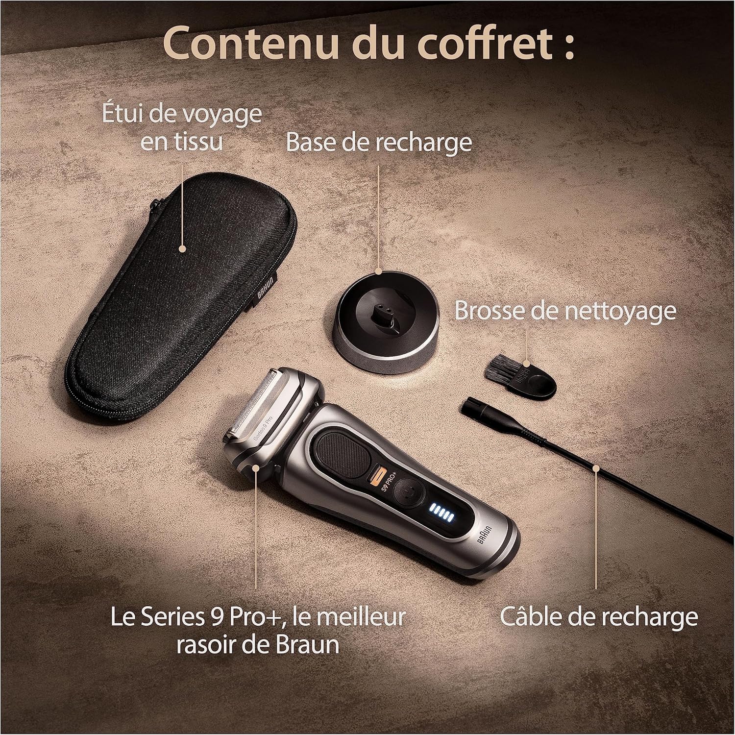 Rasoir Electrique Homme Series 9 PRO+ 9517s, Argent - Etanche, Batterie Rechargeable, Lame ProLift, Tondeuse ProTrimmer en Acier Inoxydable, Coffret de Rasage avec Etui de Voyage