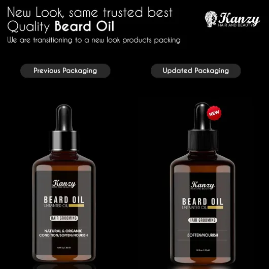 Huile à barbe Kanzy pour hommes - Soin de la barbe - Huile de croissance végane pour la barbe et la moustache - Hydratant et accélérateur de croissance 100% naturel - 30 ml Huile à barbe 30 ml (Lot de 1)