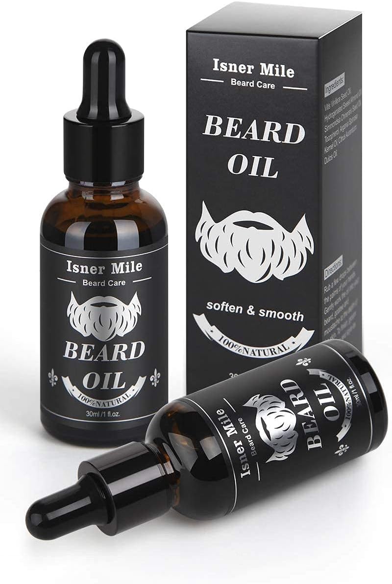 Huile à Barbe Ricin Barbe Originale Paquet De 2 Pour Hommes Soin De Barbe, Idéal Pour La Croissance, Adoucir, Hydrater, Renforcer et Entretien - 100% D'Ingrédients Naturels Purs 1
