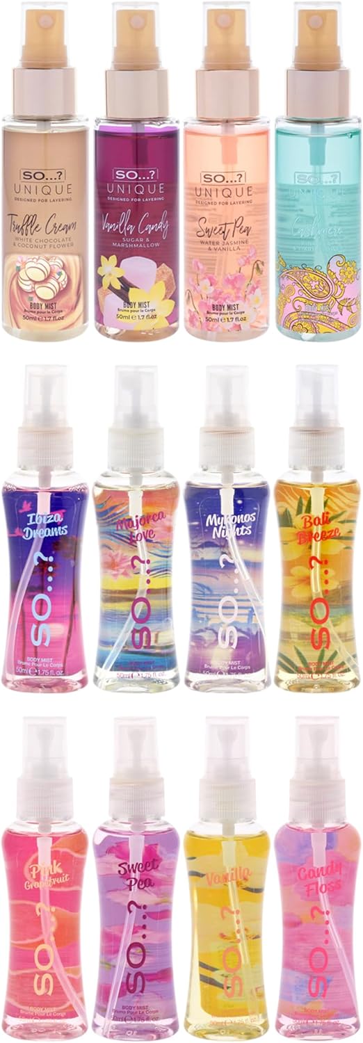 �? Summer Escapes, Body Mist by So…? & Unique Coffret Cadeau Brume Corporelle Parfumée Pour Femme (4x50ml) Lot de 3