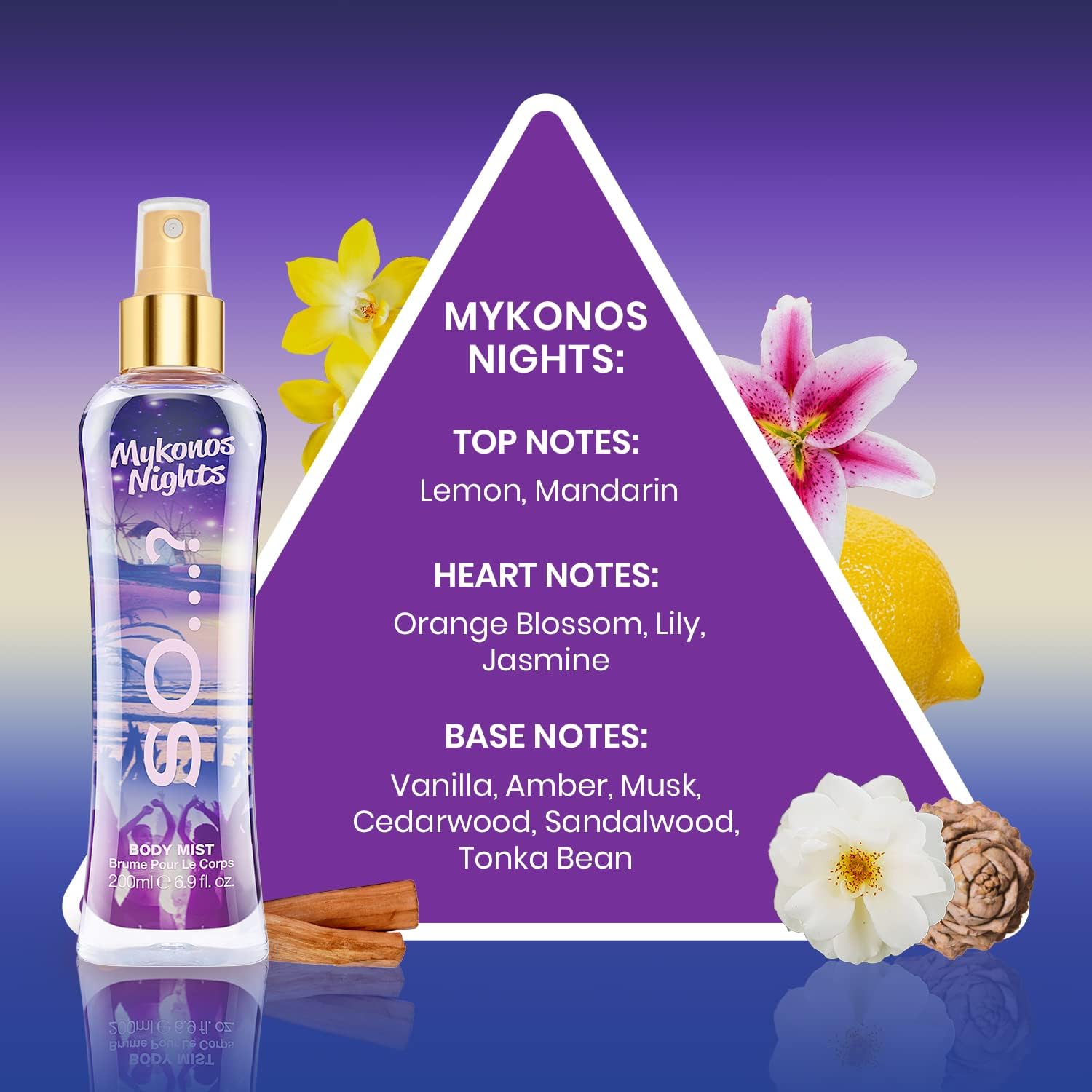�? Summer Escapes Mykonos Nights Brume Corporelle Parfumée Pour Femme 200ml Fruité 200 ml (Lot de 1)