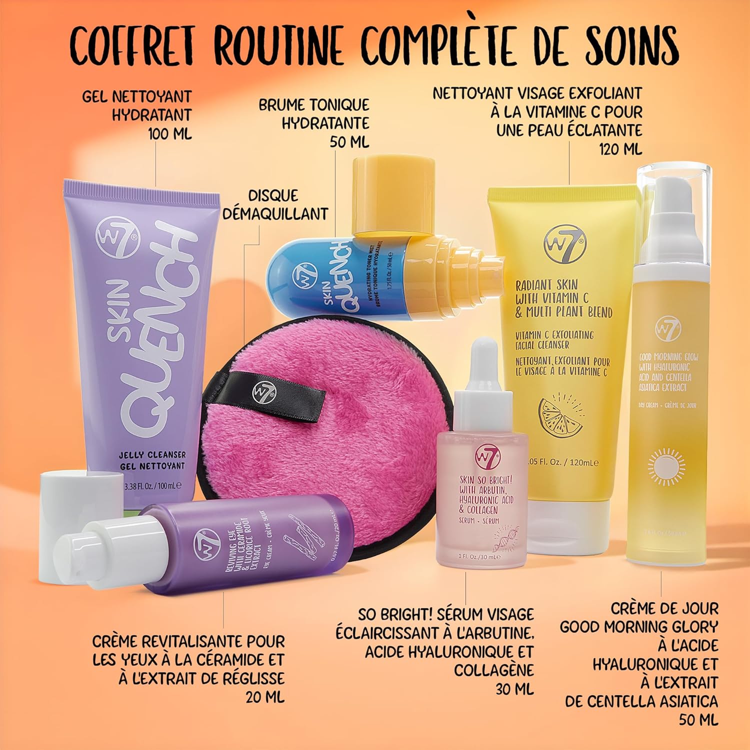 Beauty Blast Skincare Secrets Coffret Cadeau - Crème de Jour, Sérum, Nettoyants, Brume, Crème Yeux, Lingettes