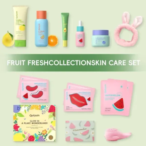 Test QUIYUM Coffret Cadeau Soins Visage aux Fruits : un kit complet pas cher pour se mettre (ou remettre) aux routines