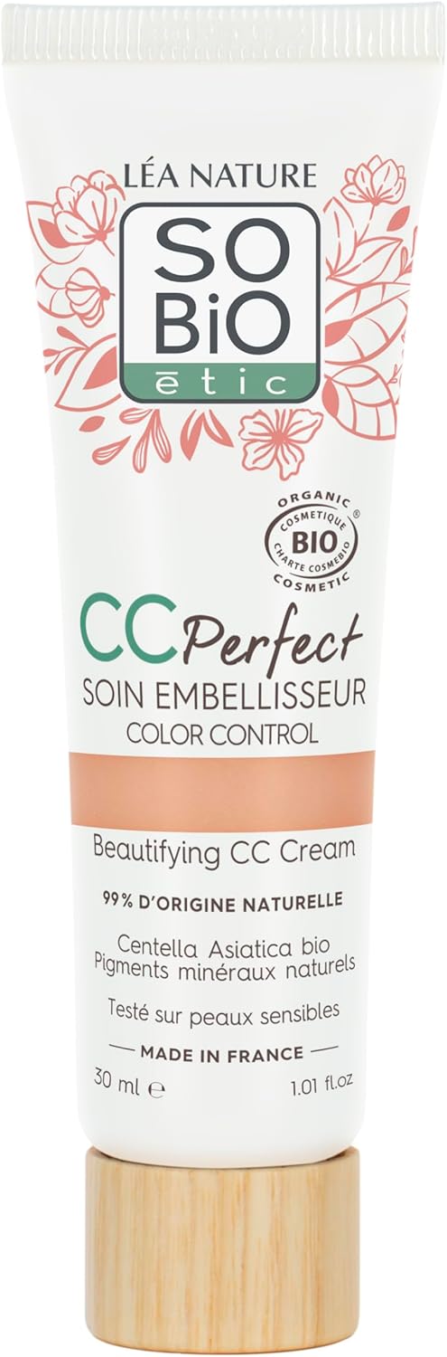 LÉA NATURE SO BiO étic - Routine Maquillage Visage – CC Crème Color Control (Clair – 30 ml) + Mascara Courbe Audacieuse (Noir – 8 ml)- Certifié bio- 100% de pigments d’origine naturelle-Made in France