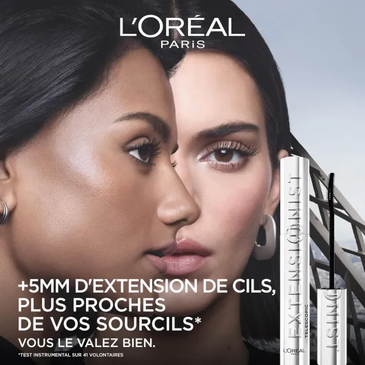 L'Oréal Paris Mascara Telescopic Extensionist Volume Longueur 9,9ml x2 - L'Oréal Paris Mascara Telescopic Extensionist Volume Longueur 9,9ml x2 Lot de 2 Mascaras