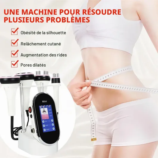 Appareil de Modelage Corporel 4 en 1 avec Radiofréquence, Cavitation et Vide Multipolaire – Outil de Soin de la Peau pour Bras et Taille – Équipement Professionnel de Spa et Utilisation à Domicile
