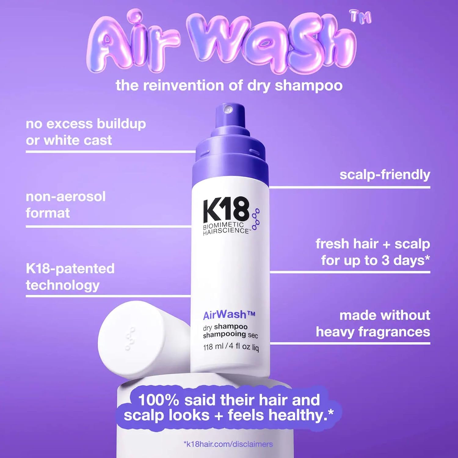 Shampoing sec K18 AirWash™ 118 ml (Lot de 1)
