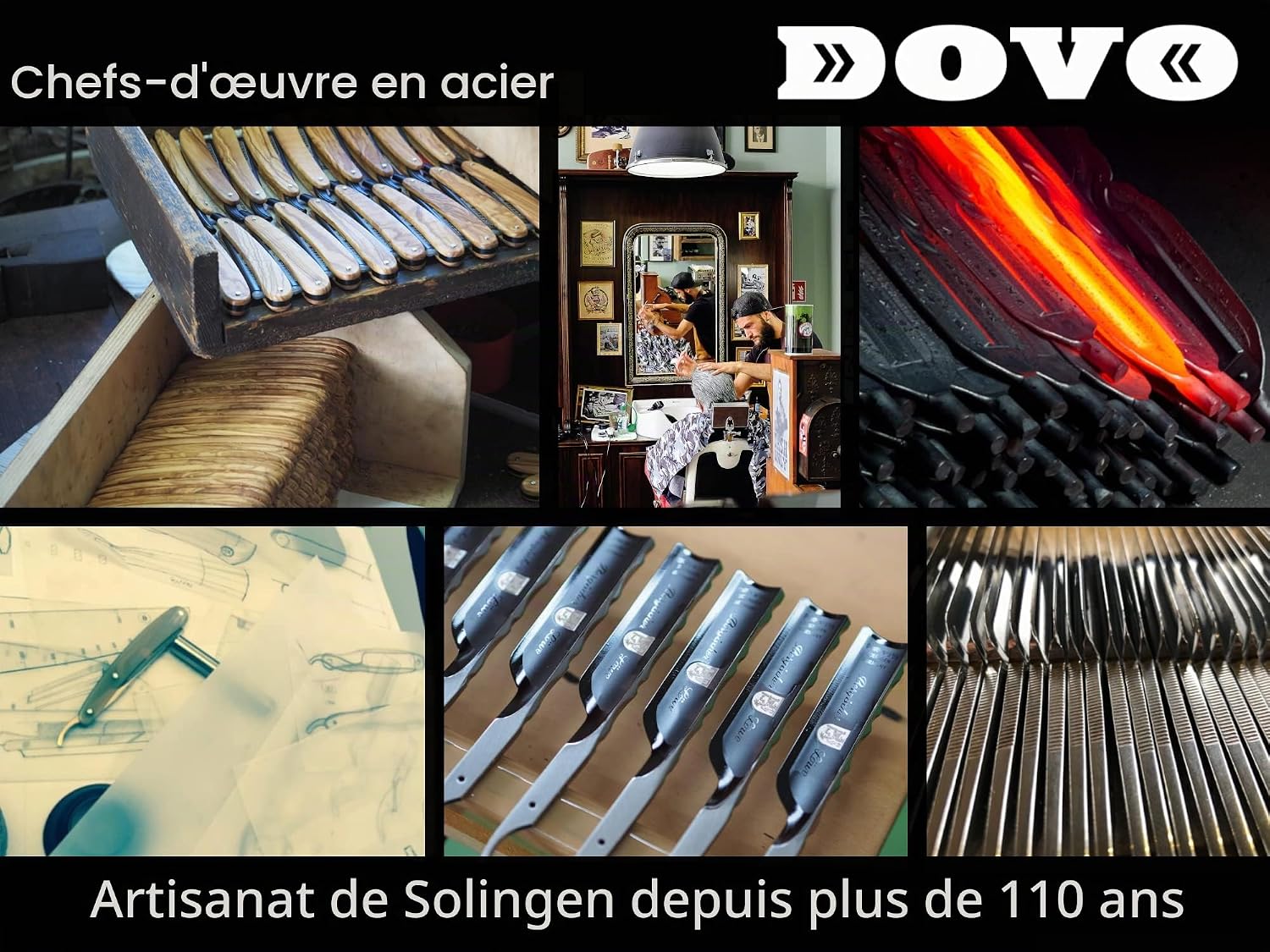 Coupe choux DOVO Shavette avec manche en bois d'olivier