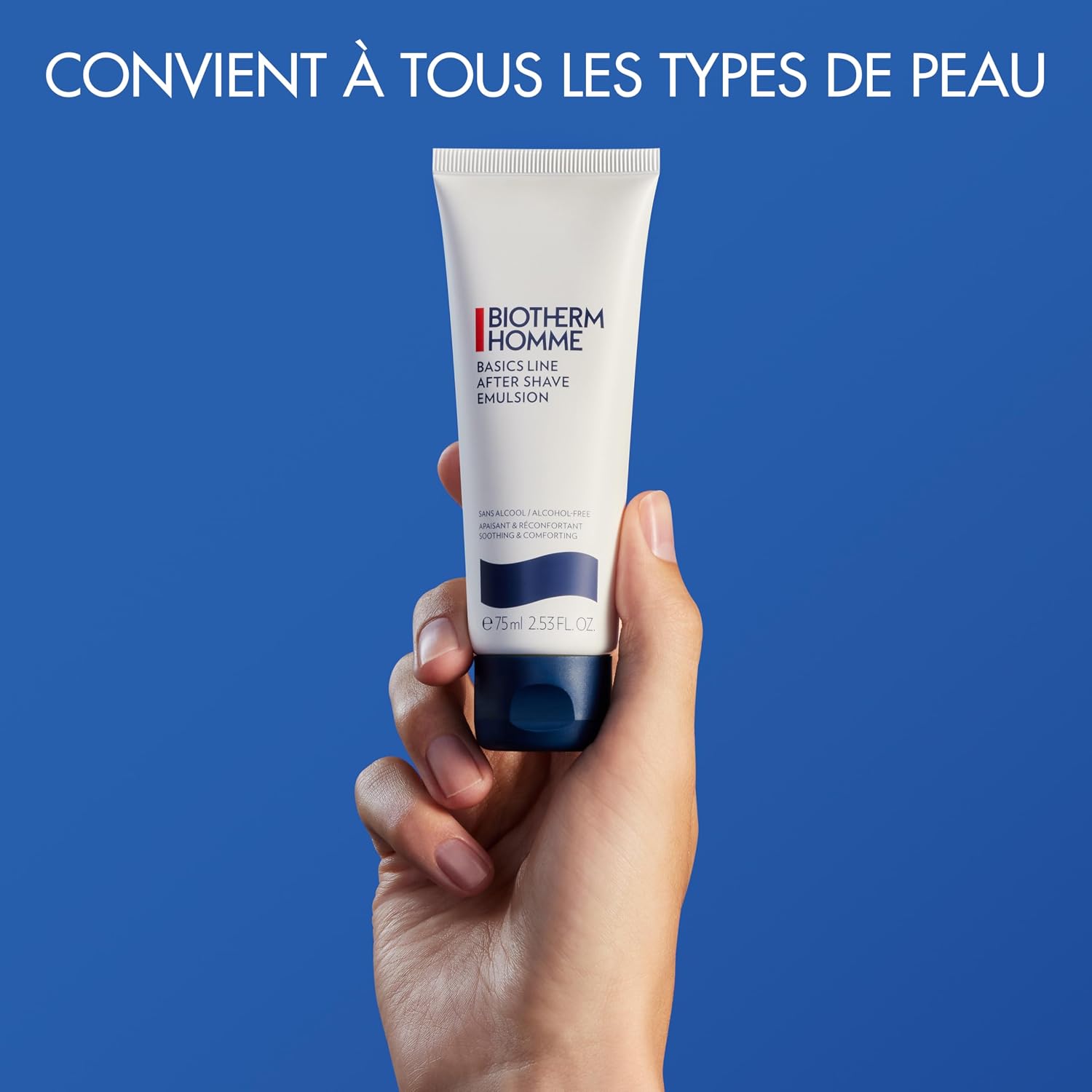 BIOTHERM HOMME Basics Line After Shave Emulsion, Après-rasage Apaisant sans alcool, pour peaux normales à sèches, anti-irritations post-rasage, peau hydratée et élastique, 75 ml 75 ml (Lot de 1)